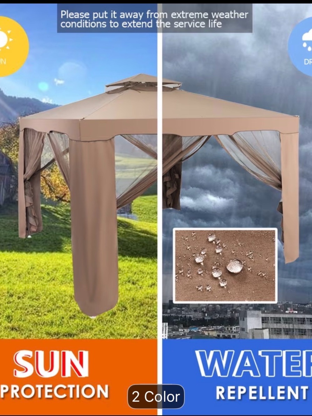 Outdoor Gazebo Canopy - Beige